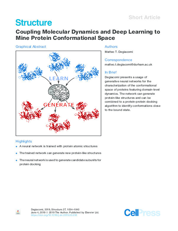 Coupling Molecular Dynamics and Deep Learning to Mine Protein Conformational Space Thumbnail