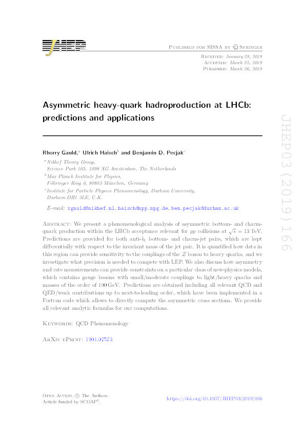 Asymmetric heavy-quark hadroproduction at LHCb: predictions and applications Thumbnail