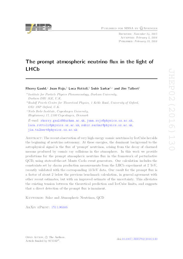 The prompt atmospheric neutrino flux in the light of LHCb Thumbnail
