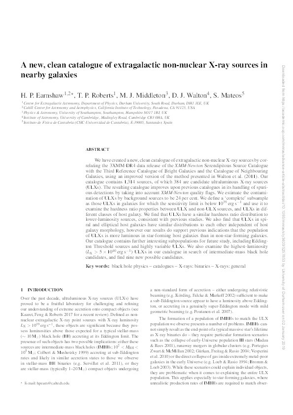 A new, clean catalogue of extragalactic non-nuclear X-ray sources in nearby galaxies Thumbnail