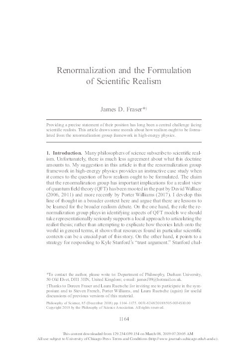 Renormalization and the Formulation of Scientific Realism Thumbnail