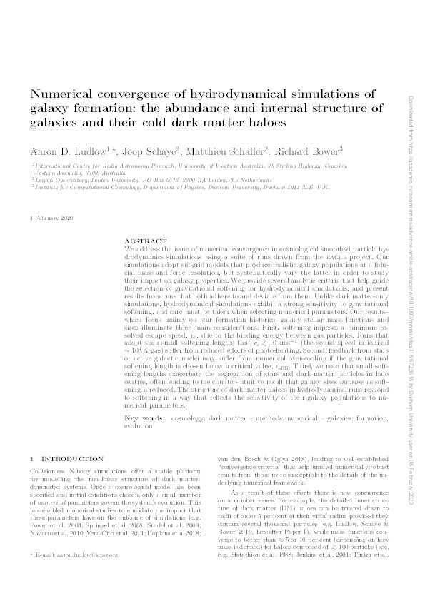Numerical convergence of hydrodynamical simulations of galaxy formation: the abundance and internal structure of galaxies and their cold dark matter haloes Thumbnail