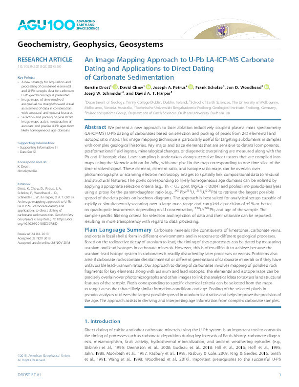 An Image Mapping Approach to U-Pb LA-ICP-MS Carbonate Dating and Applications to Direct Dating of Carbonate Sedimentation Thumbnail