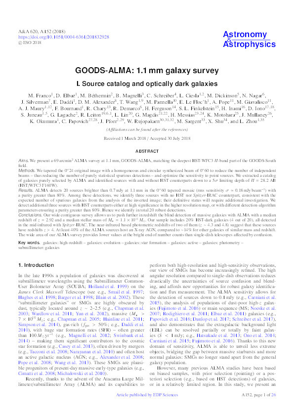 GOODS-ALMA: 1.1 mm galaxy survey Thumbnail