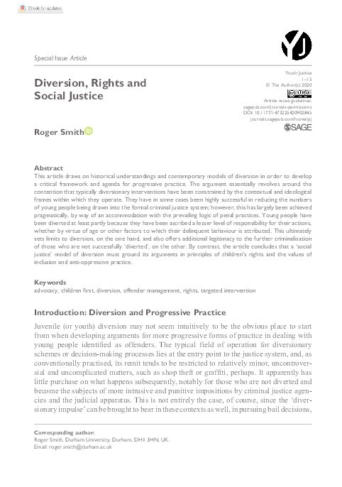 Diversion, Rights and Social Justice Thumbnail