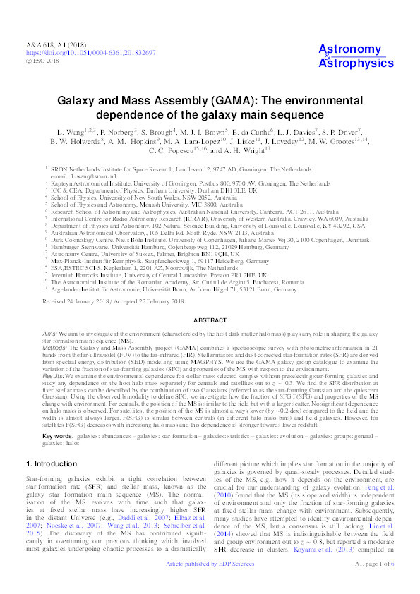 Galaxy and Mass Assembly (GAMA): The environmental dependence of the galaxy main sequence Thumbnail