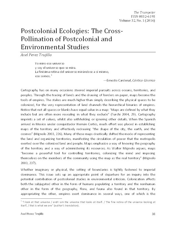 Postcolonial Ecologies: The Cross-Pollination of Postcolonial and Environmental Studies Thumbnail