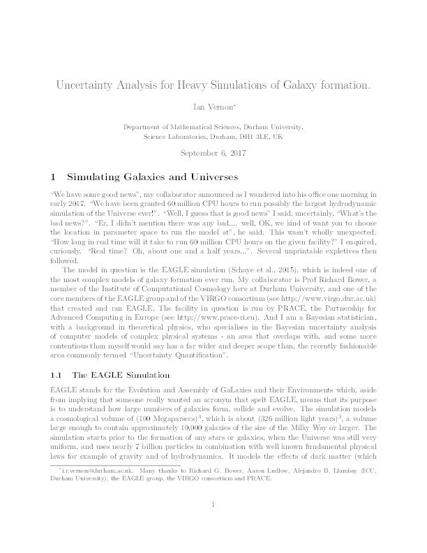 Uncertainty Analysis for Heavy Simulations of Galaxy Formation Thumbnail