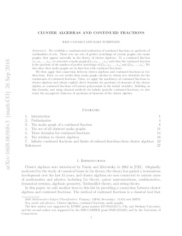 Cluster algebras and continued fractions Thumbnail