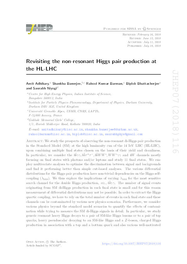Revisiting the non-resonant Higgs pair production at the HL-LHC Thumbnail
