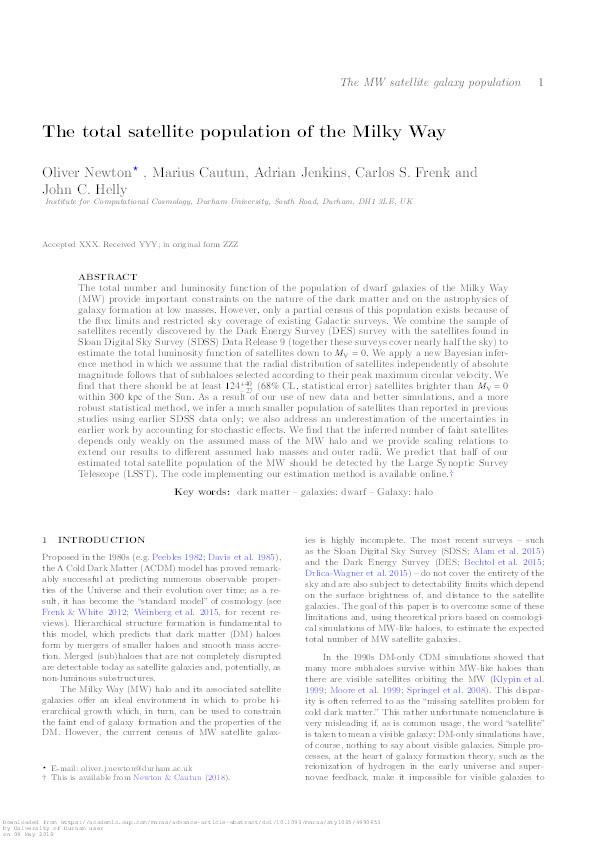 The total satellite population of the Milky Way Thumbnail