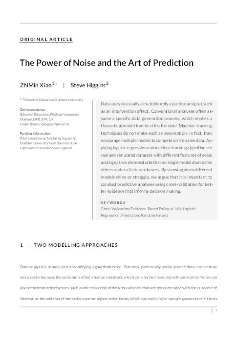 The power of noise and the art of prediction Thumbnail