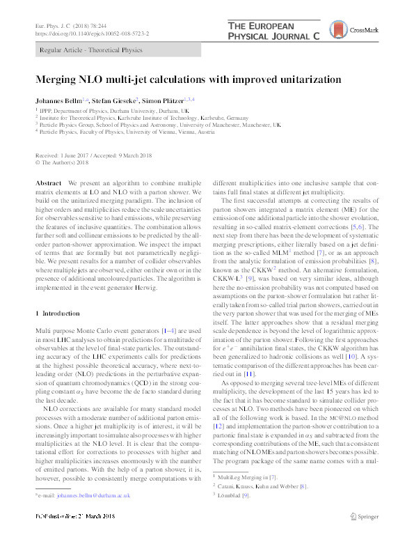 Merging NLO multi-jet calculations with improved unitarization Thumbnail