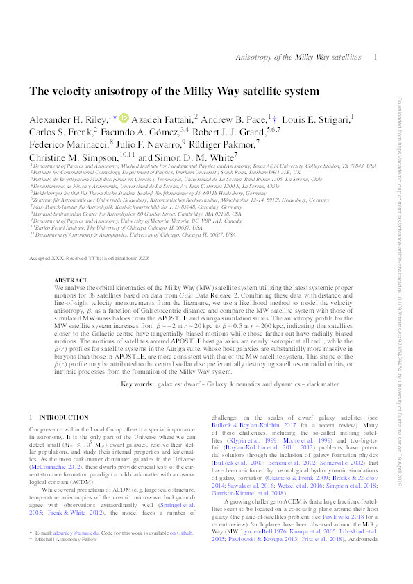 The velocity anisotropy of the Milky Way satellite system Thumbnail