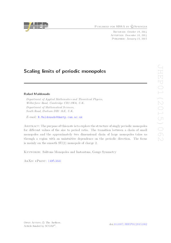 Scaling limits of periodic monopoles Thumbnail