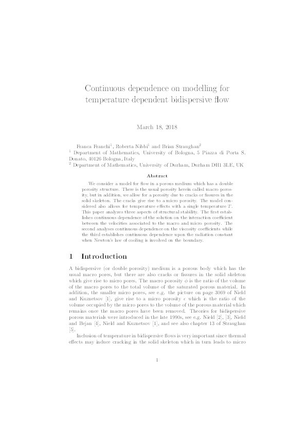 Continuous dependence on modelling for temperature-dependent bidispersive flow Thumbnail