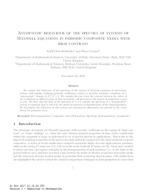Asymptotic behaviour of the spectra of systems of Maxwell equations in periodic composite media with high contrast Thumbnail