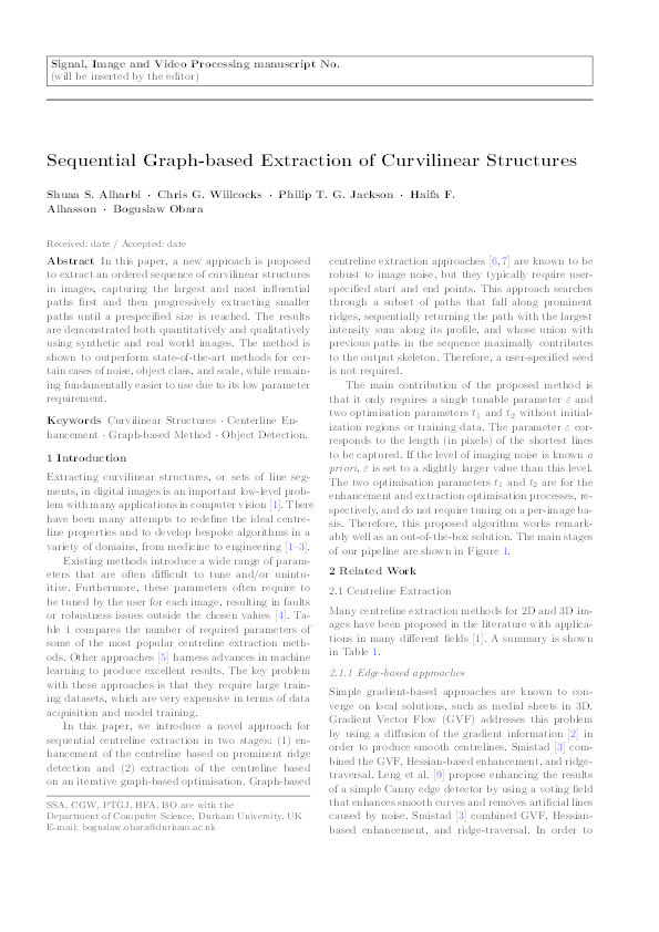 Sequential graph-based extraction of curvilinear structures Thumbnail