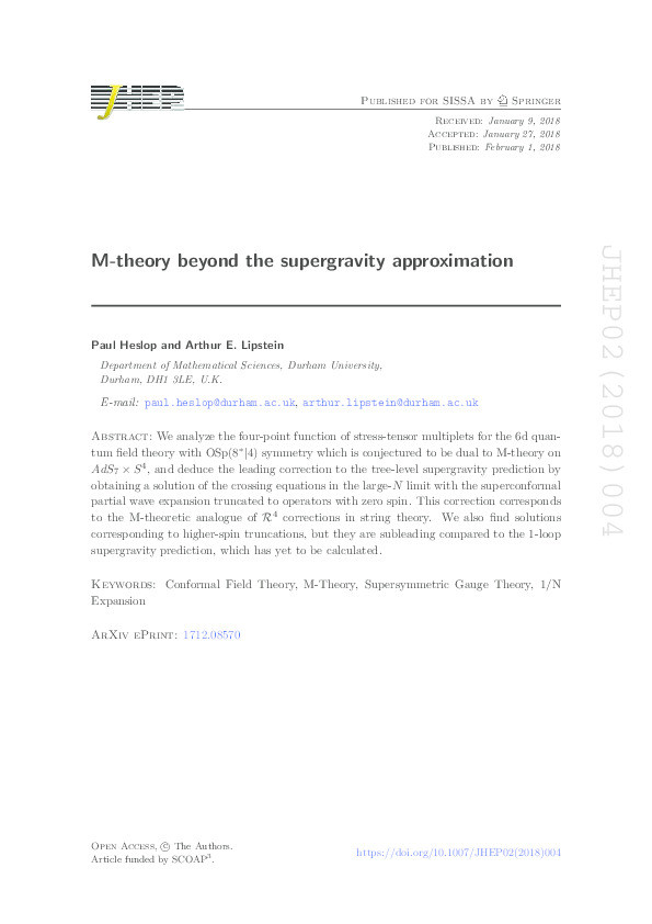 M-theory beyond the supergravity approximation Thumbnail
