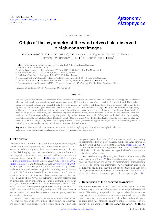 Origin of the asymmetry of the wind driven halo observed in high-contrast images Thumbnail