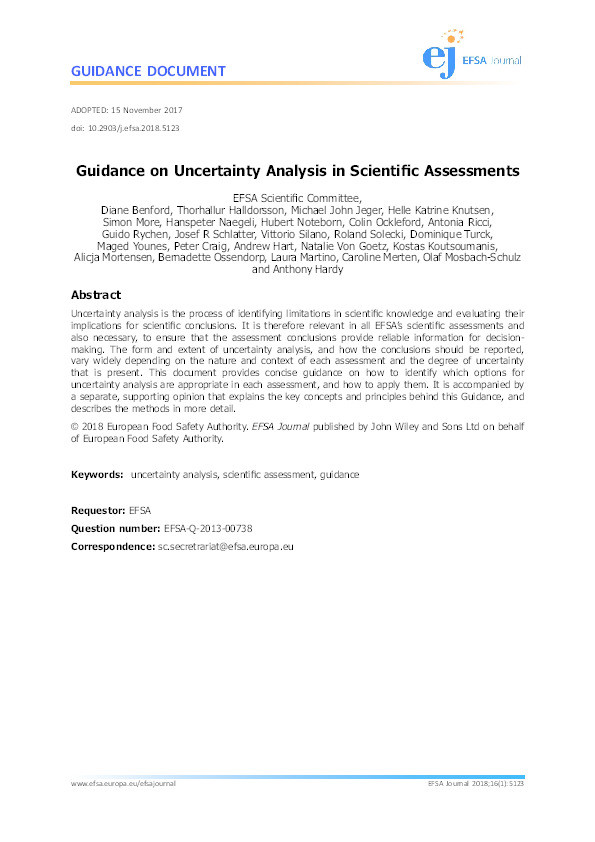 Guidance on Uncertainty Analysis in Scientific Assessments Thumbnail