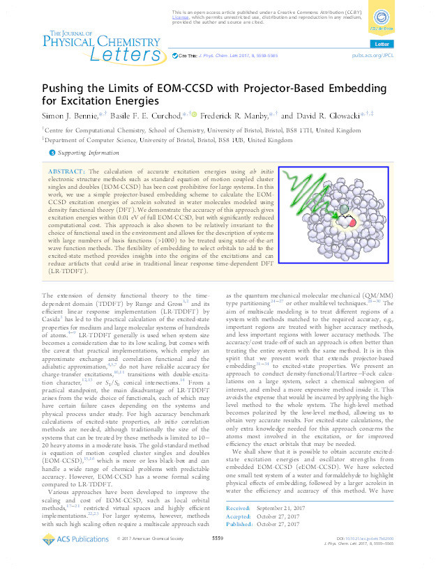 Pushing the Limits of EOM-CCSD with Projector-Based Embedding for Excitation Energies Thumbnail