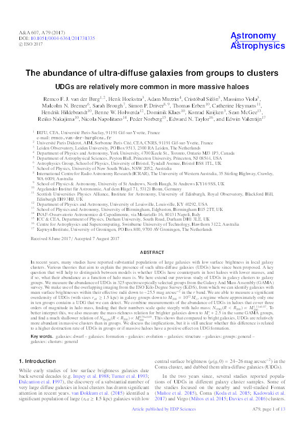 The abundance of ultra-diffuse galaxies from groups to clusters Thumbnail