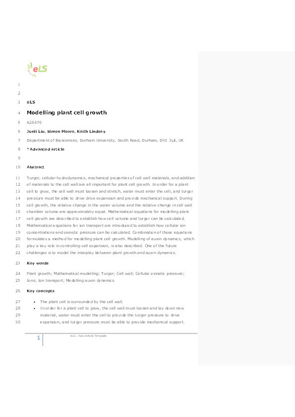 Modelling Plant Cell Growth Thumbnail