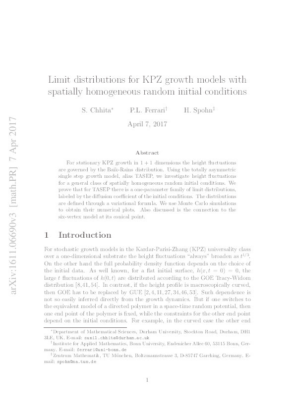 Limit distributions for KPZ growth models with spatially homogeneous random initial conditions Thumbnail