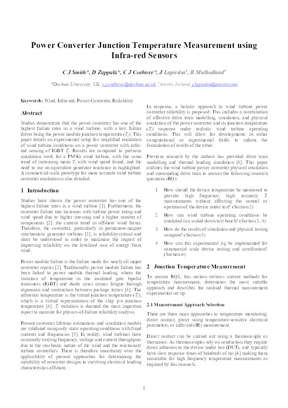 Power Converter Junction Temperature Measurement using Infra-red Sensors Thumbnail