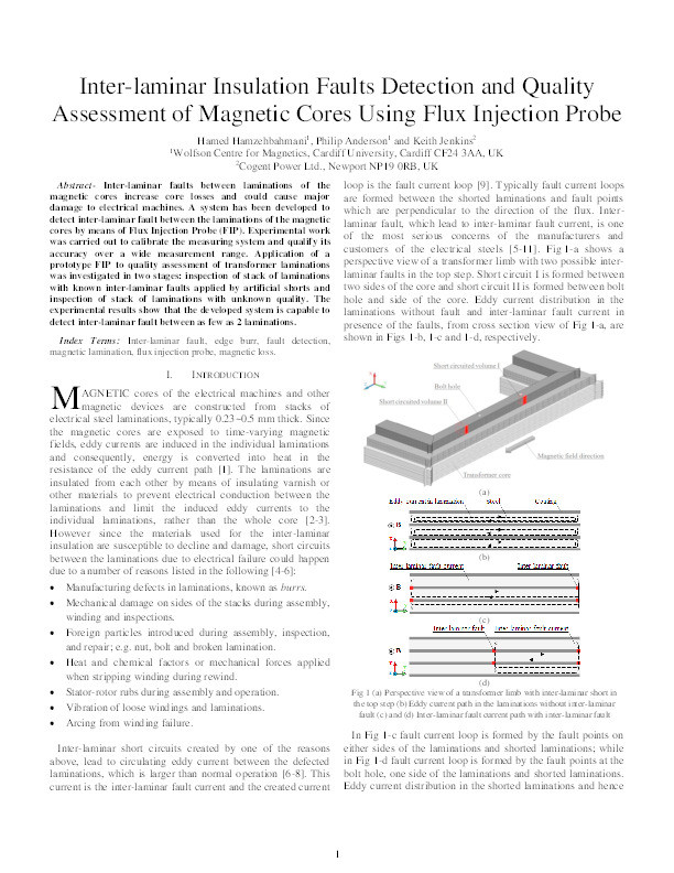 Interlaminar Insulation Faults Detection and Quality Assessment of Magnetic Cores Using Flux Injection Probe Thumbnail
