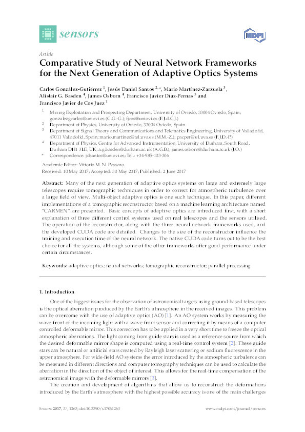 Comparative Study of Neural Network Frameworks for the Next Generation of Adaptive Optics Systems Thumbnail