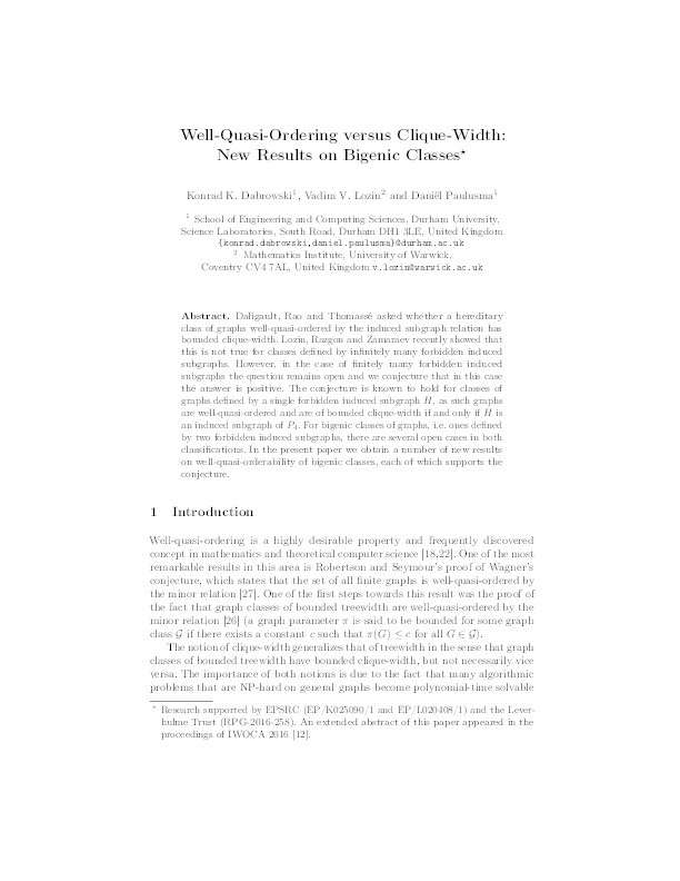 Well-quasi-ordering versus clique-width: new results on bigenic classes Thumbnail