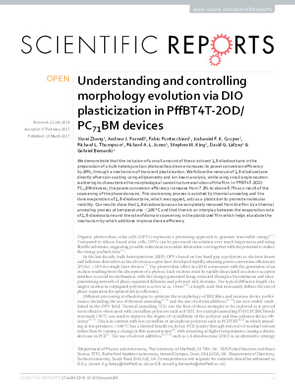 Understanding and controlling morphology evolution via DIO plasticization in PffBT4T-2OD/PC71BM devices Thumbnail