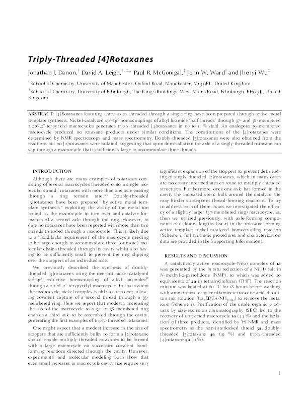 Triply Threaded [4]Rotaxanes Thumbnail