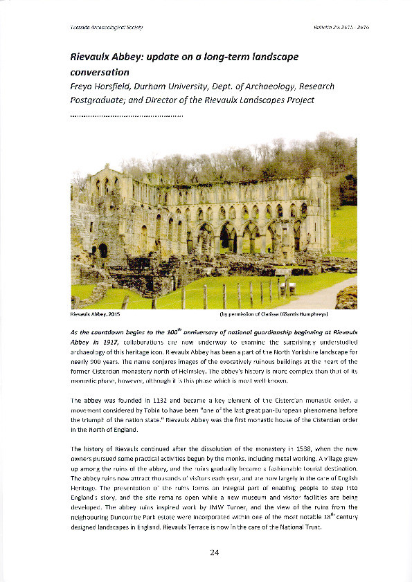 Rievaulx Abbey: update on a long-term landscape conversation Thumbnail