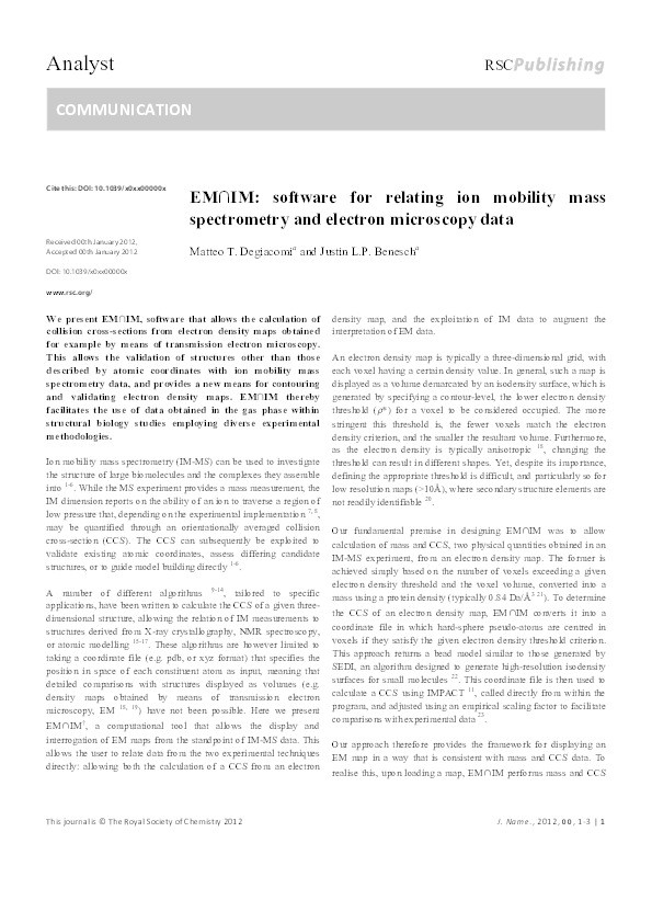 EM∩IM: Software for relating ion mobility mass spectrometry and electron microscopy data Thumbnail