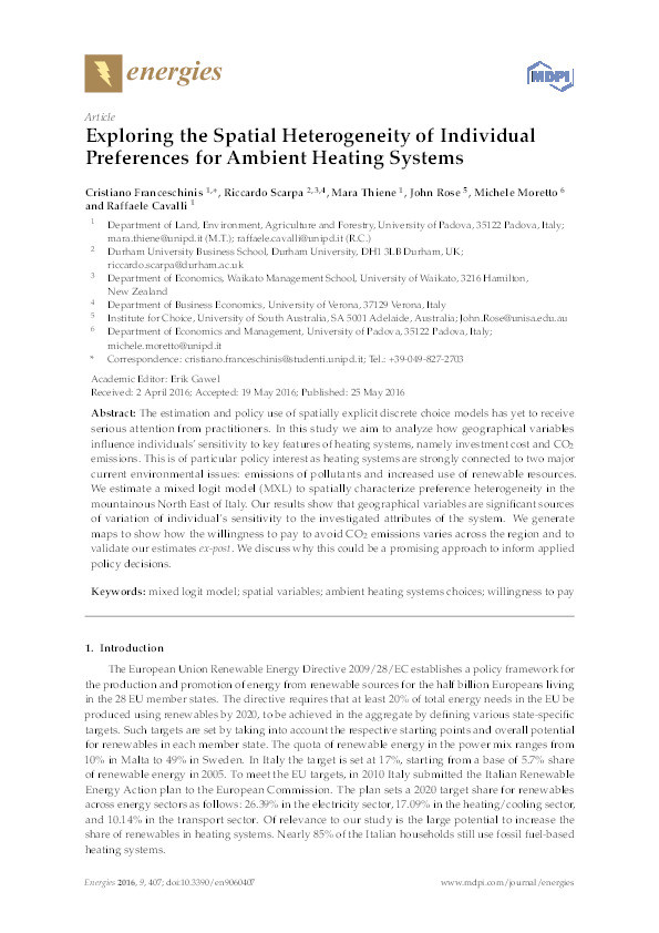 Exploring The Spatial Heterogeneity of Individual Preferences for Ambient Heating Systems Thumbnail