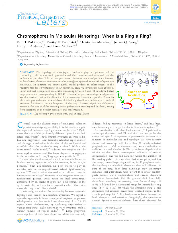 Chromophores in Molecular Nanorings: When Is a Ring a Ring? Thumbnail