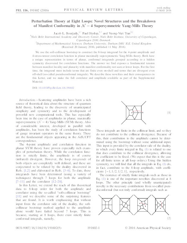 Perturbation Theory at Eight Loops: Novel Structures and the Breakdown of Manifest Conformality in N=4 Supersymmetric Yang-Mills Theory Thumbnail