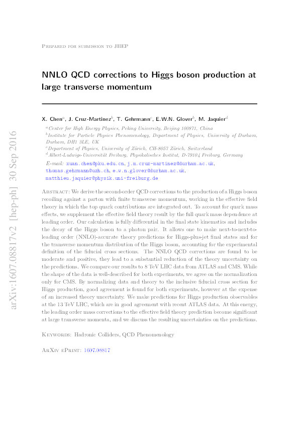NNLO QCD corrections to Higgs boson production at large transverse momentum Thumbnail