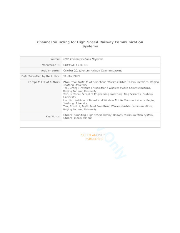 Channel Sounding for High-Speed Railway Communication Systems Thumbnail