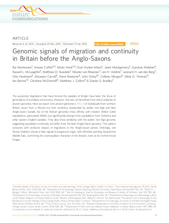 Genomic signals of migration and continuity in Britain before the Anglo-Saxons Thumbnail