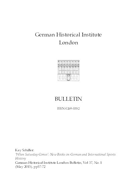 ‘When Saturday Comes’: New Books on German and International Sports History Thumbnail