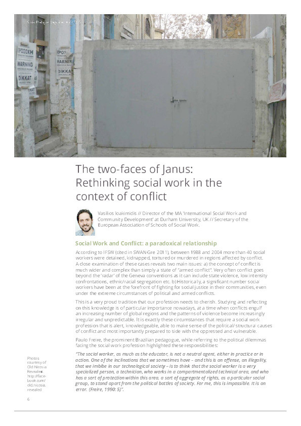 The two faces of Janus: Rethinking social work in the context of conflict Thumbnail