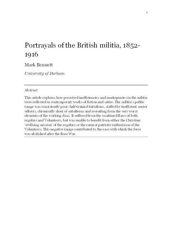 Portrayals of the British Militia, 1852–1916 Thumbnail