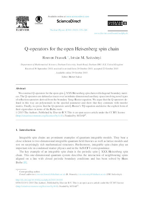 Q-operators for the open Heisenberg spin chain Thumbnail