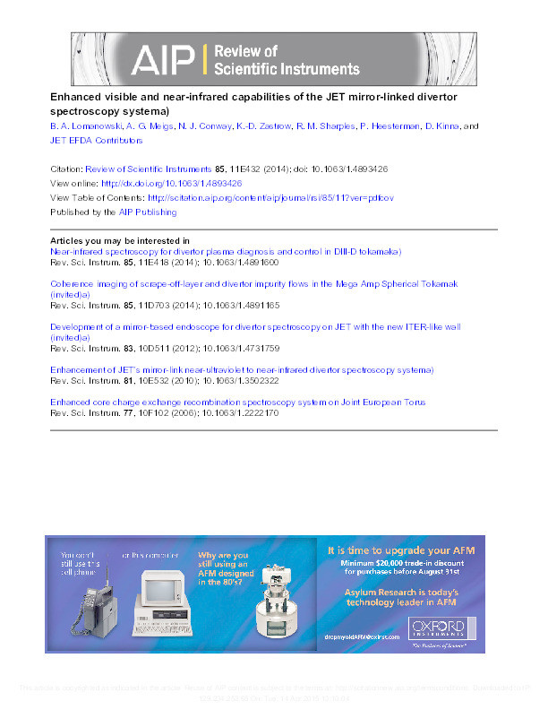 Enhanced visible and near-infrared capabilities of the JET mirror-linked divertor spectroscopy system Thumbnail