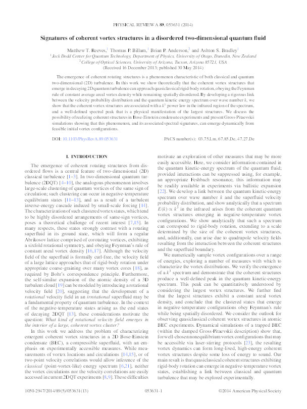 Signatures of coherent vortex structures in a disordered two-dimensional quantum fluid Thumbnail