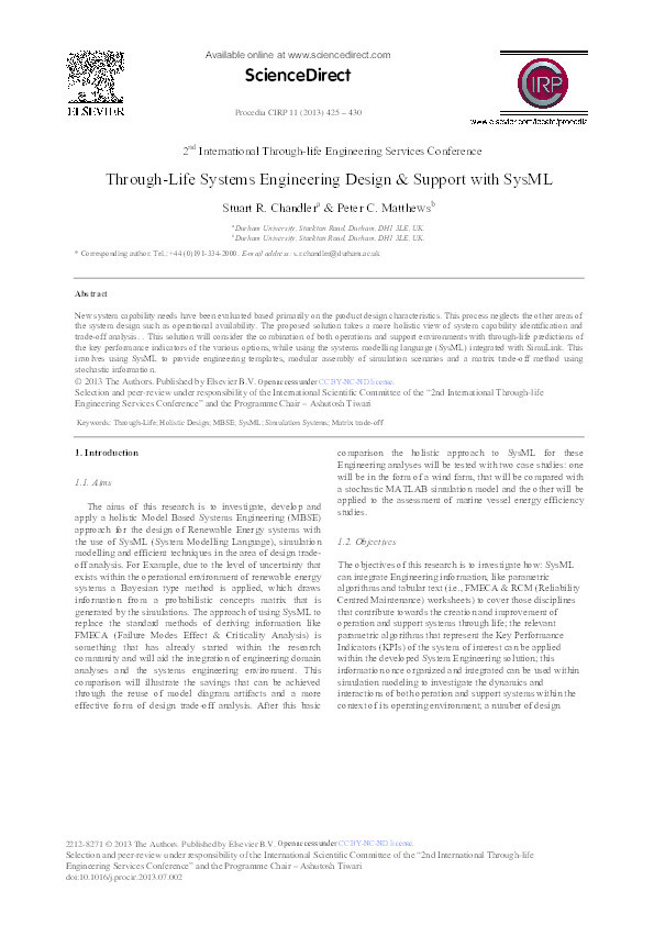 Through-Life Systems Engineering Design & Support with SysML Thumbnail